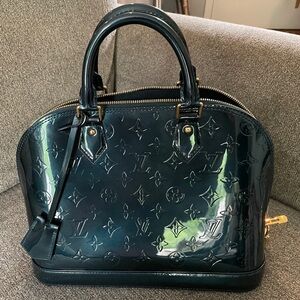 2010 Louis Vuitton Blue Nuit Monogram Vernis Alma PM Bag